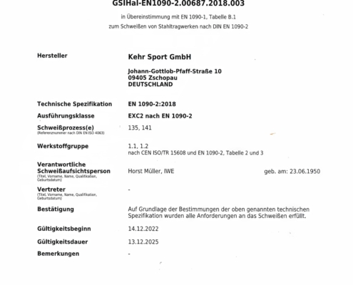 Zertifikat EN1090